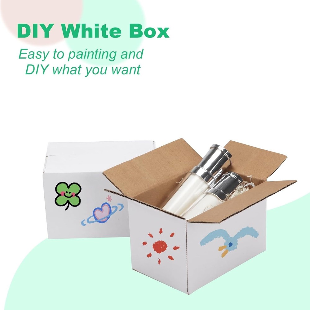 Clearance! 50 Pack 6x4x4 White Cardboard Boxes - Sustainable Packaging Solution