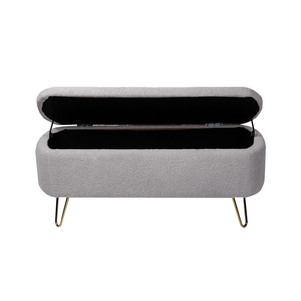 Upholstered Padded Storage Ottoman Bench - For Entryway