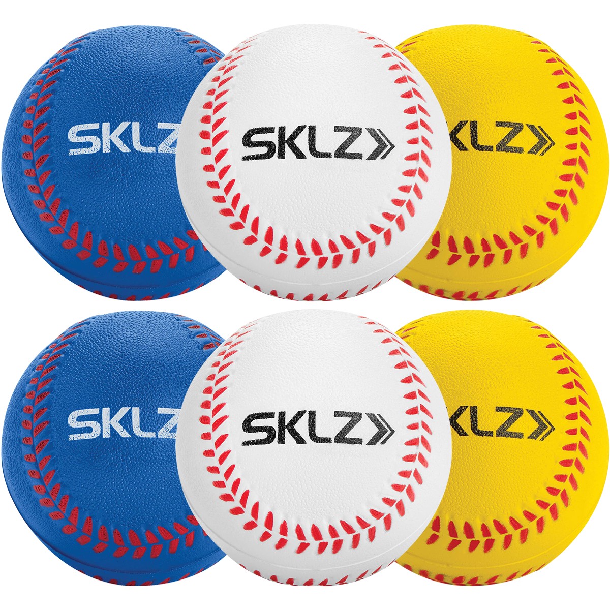 SKLZ Foam Training Baseballs 6-Pack - White/Yellow/Blue