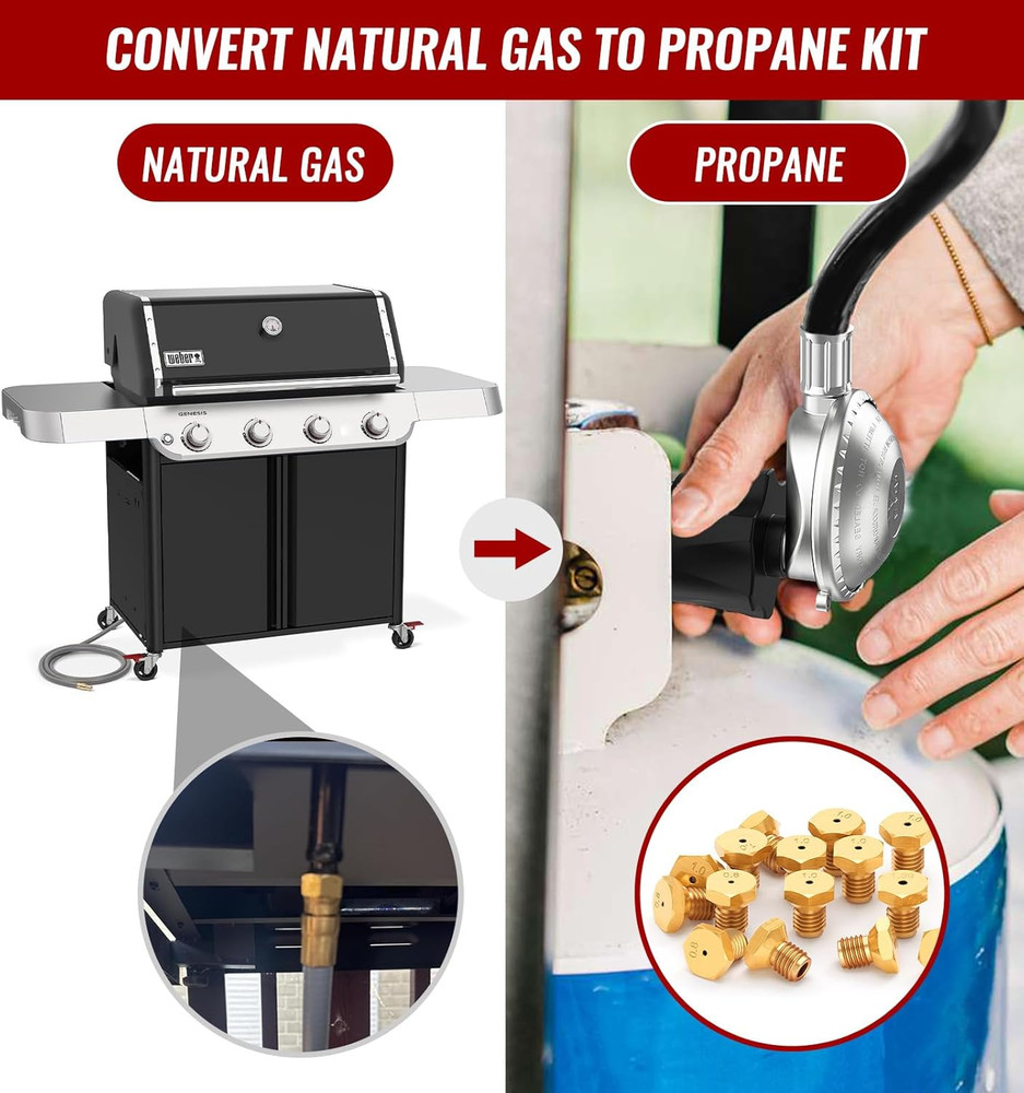 Natural Gas to Propane Conversion Kit, Propane Conversion Kit with 6 FT Propane