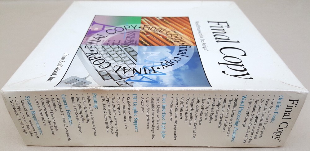 Final Copy v1.3 Release 2 ©1991 SoftWood, Inc Word Processor for Commodore Amiga