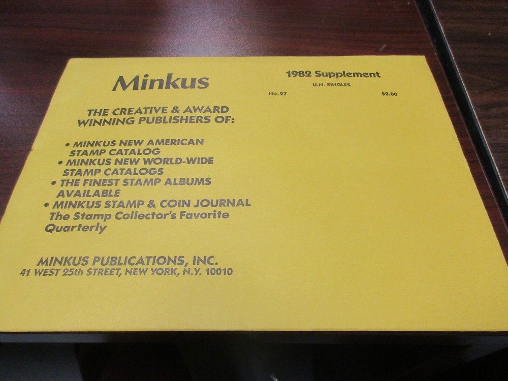 "MINKUS" ALBUM PAGES 1982 SUPPLEMENT U.N. SINGLES #27    W/FREE SHIPPING!!!