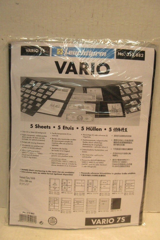 Pack of 5 Lighthouse Leuchtturm #312882 Vario Stamp Stock Pages #7S