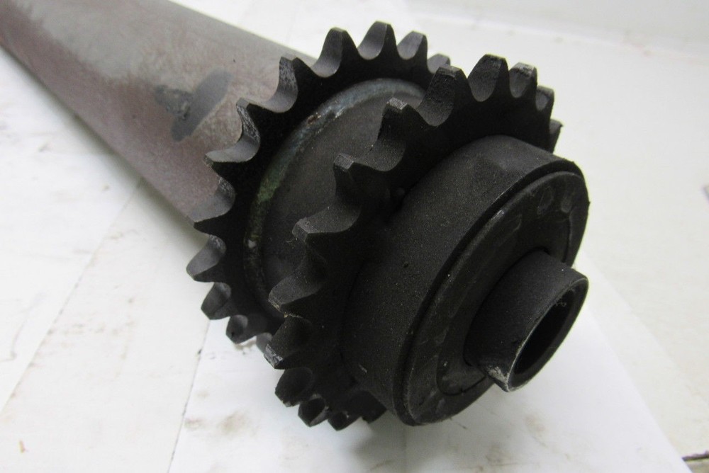 Chain Driven Double Sprocket Pallet Conveyor Roller 2-1/2"x27"BF 11/16" Hex