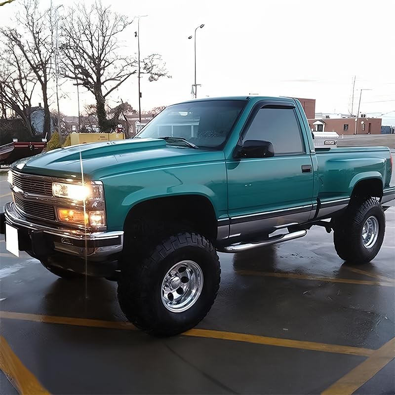 Tape On External Window Visor, Compatible with 1988-1998 Chevy C & K Reg Cab