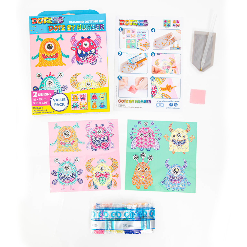 Diamond Dotz Tiny Monsters 2 Diamond Painting Artwork Kit