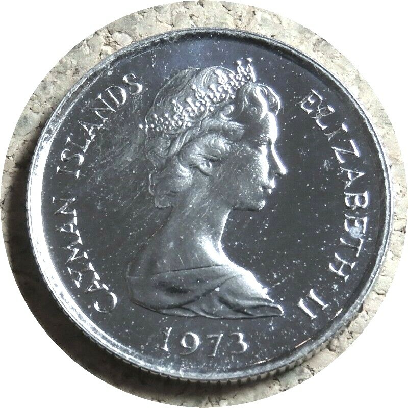 elf Cayman Isl 10 Cents 1973 Proof Green Turtle