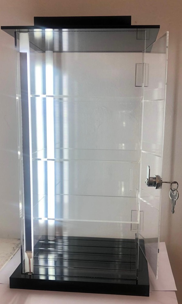 Acrylic Display Stand with 2 LED Light & Lockable Device or CBD Case