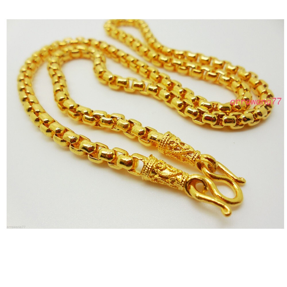 Chain 22K 23K 24K THAI BAHT YELLOW GOLD GP Necklace 20 Inch 5 mm Jewelry