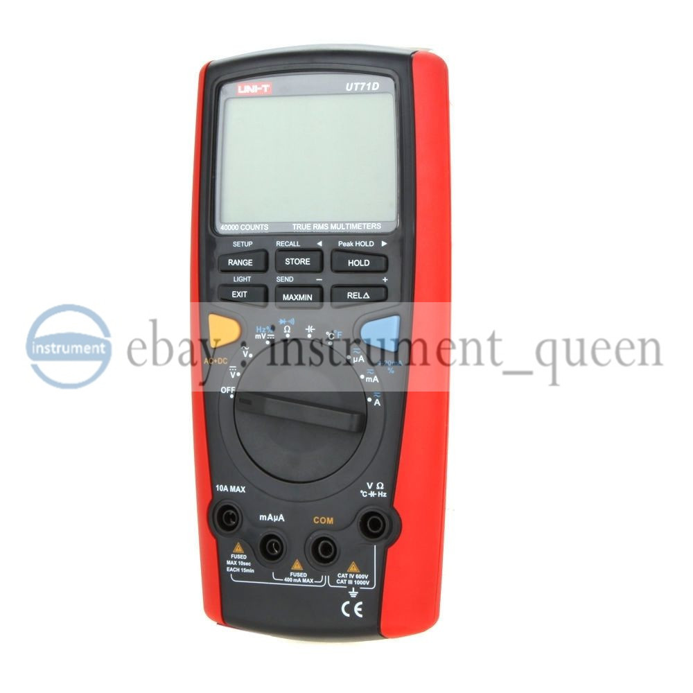 UNI-T UT71D True RMS Auto Data Log Digital Multimeter AC DC Volt Ohm Cap Tester