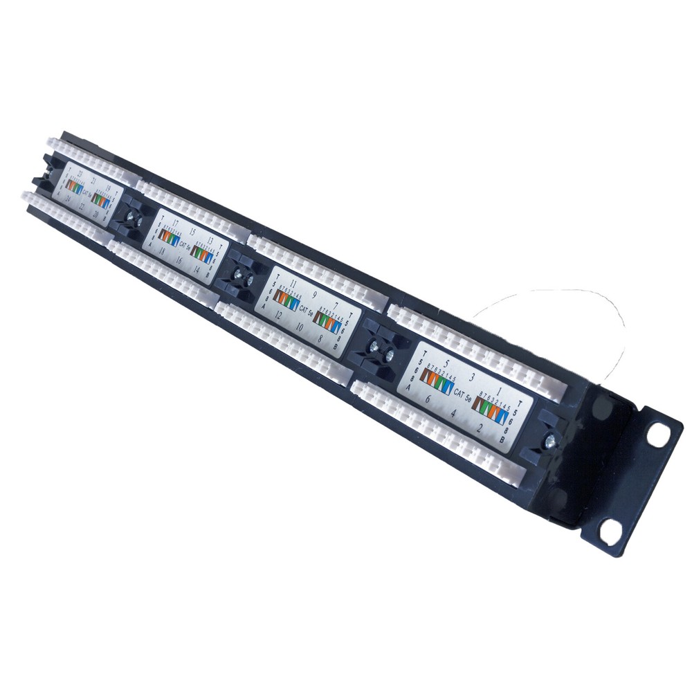 10 pack -CAT5E 24 PORT PATCH PANEL RACK MOUNT- w/Wire Management FREE SHIPPING!
