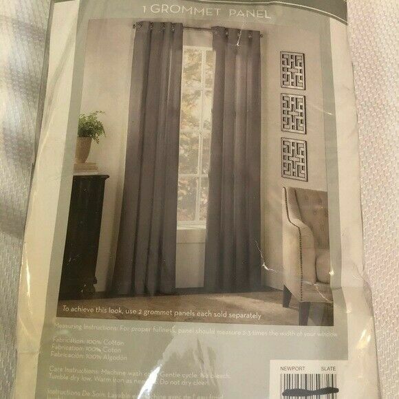 NEWPORT 1 GROMMET PANEL, SLATE, 50" X 108" *DISTRESSED PKG*
