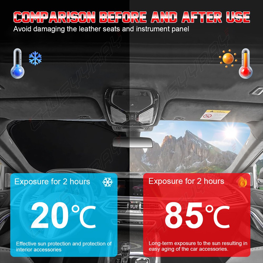 FOR Ford Explorer 16-19 Custom Sun Visor UV Protector Foldable Shield