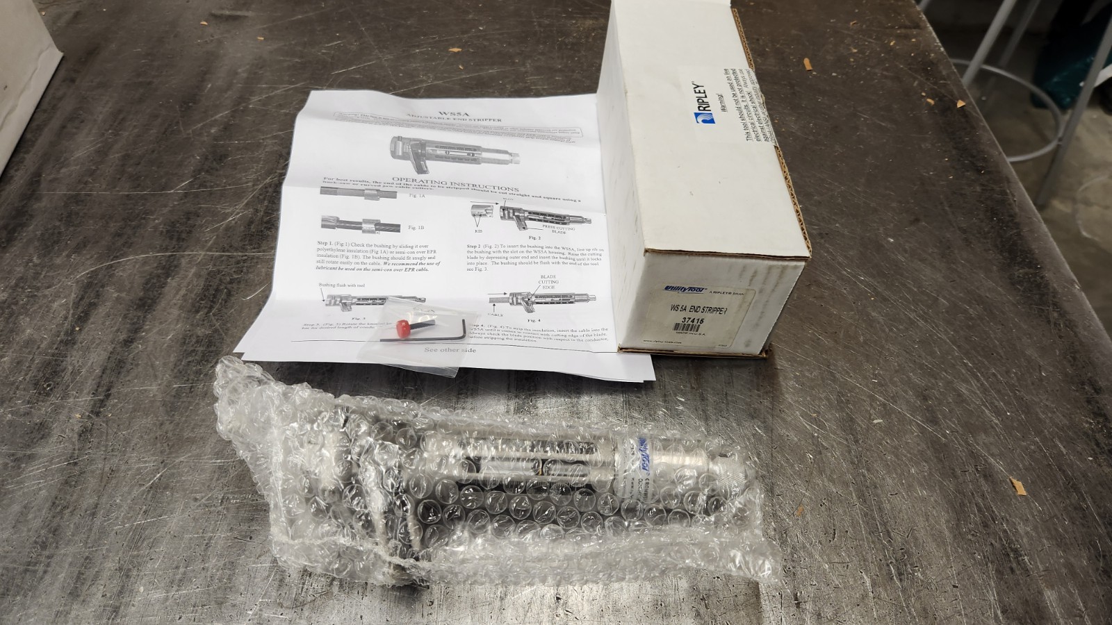 Ripley 37415 WS 5A 600V-35kV 0.625-2.5 Cable End Stripper NO BUSHING. USA NEW