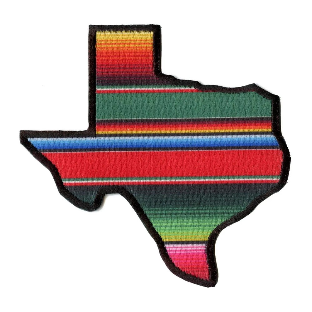 Serape Texas Patch Hispanic State Sublimated Embroidered Iron On