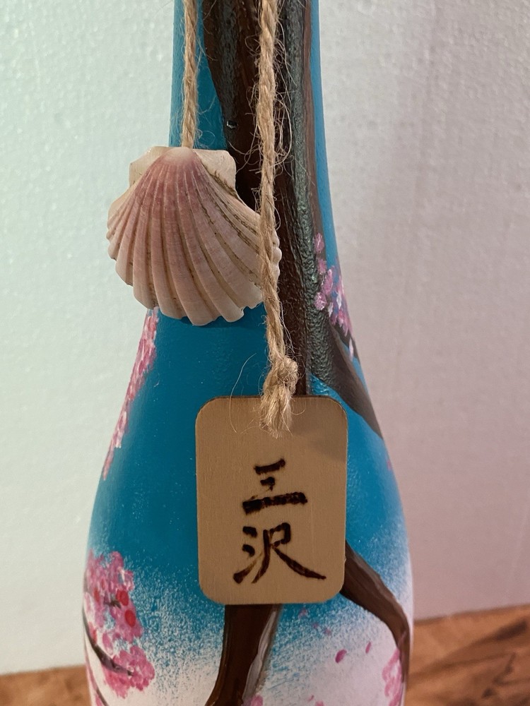 Handpainted Wine Bottle Labeled Misawa 15½"