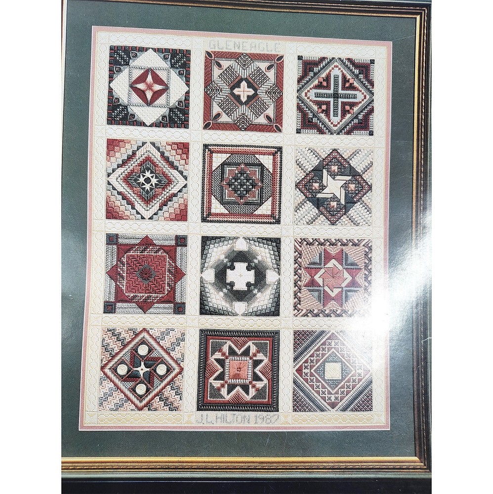 Jean Hilton's GLENEAGLE 1990 Needlepoint Book Pattern Sampler 12 Patch Geometric