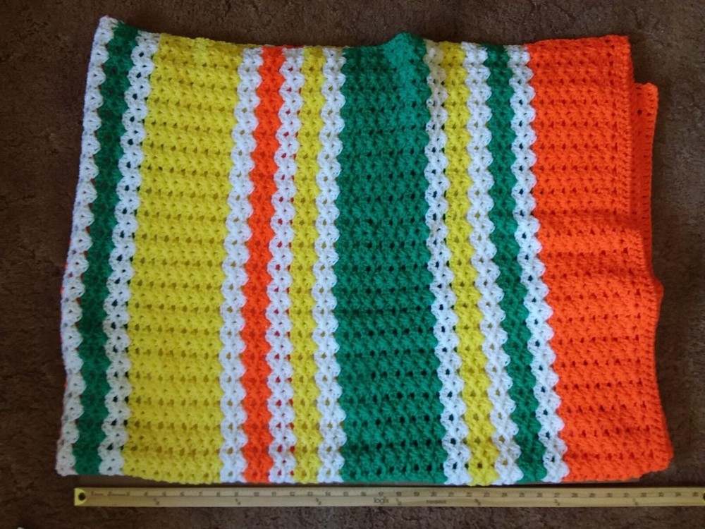 Crocheted Afghan, 60" x 80" - Used