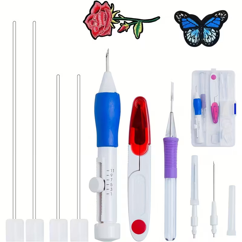 DIY Punch Needle Magic Embroidery Pen Set Stitching Thread Tool Handicraft Kit