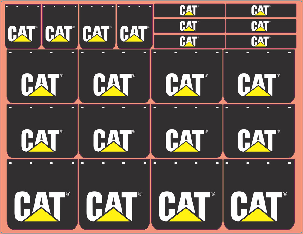 Mudflap Decals Black Cat Design Multi-Scale White Vinyl Decal Set