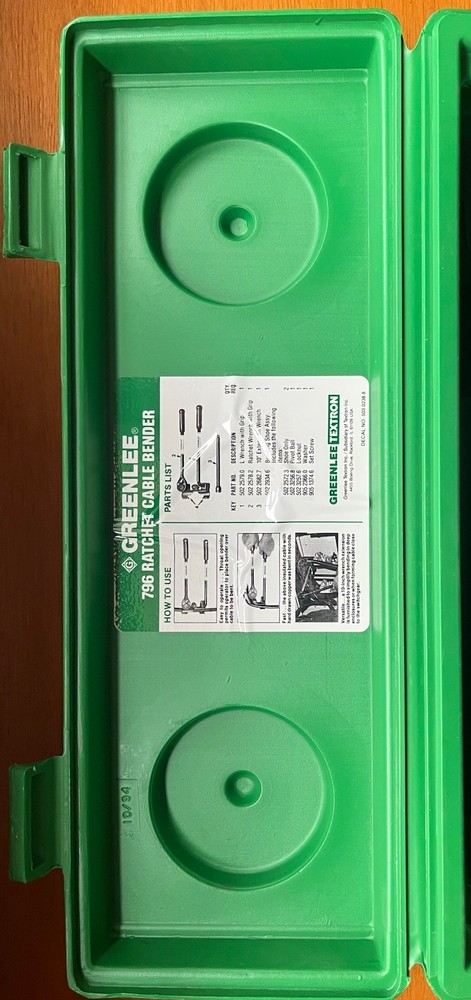 Greenlee 796 Ratchet Cable Bender