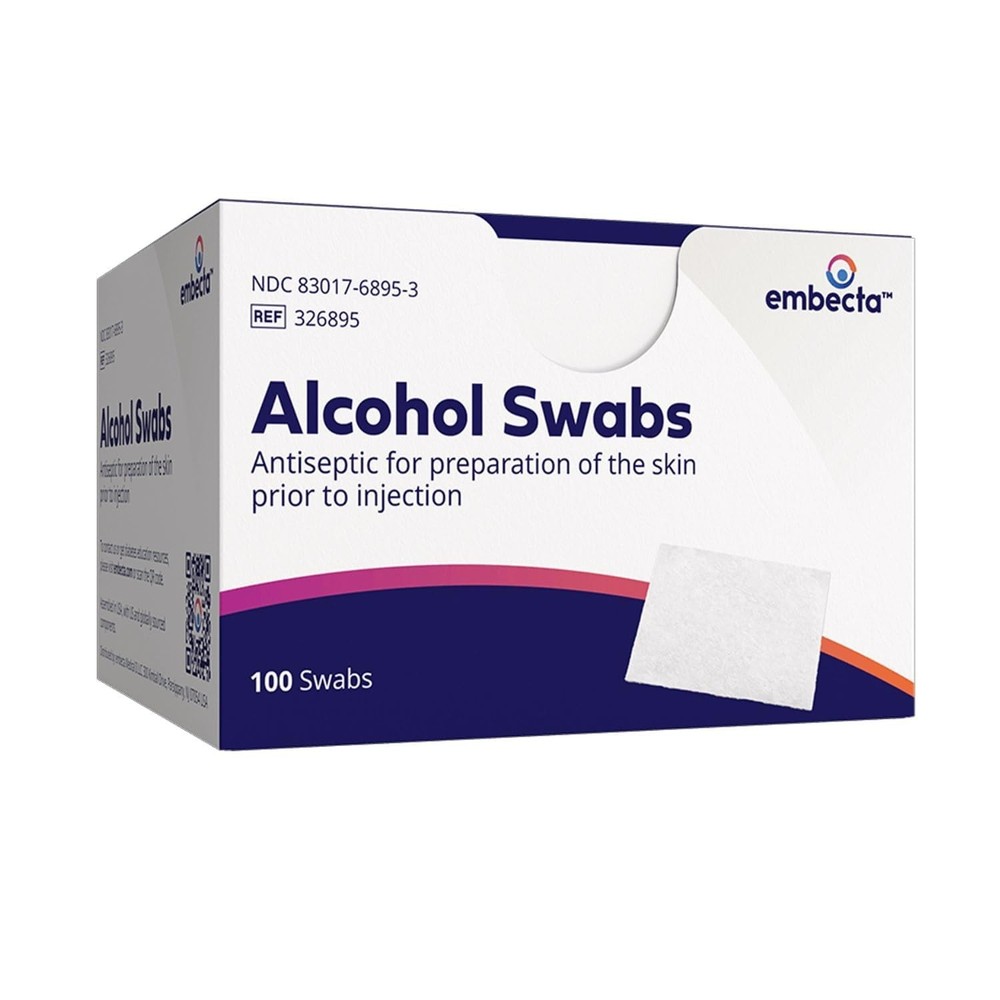 Alcohol Swabs 100 Count Pack White