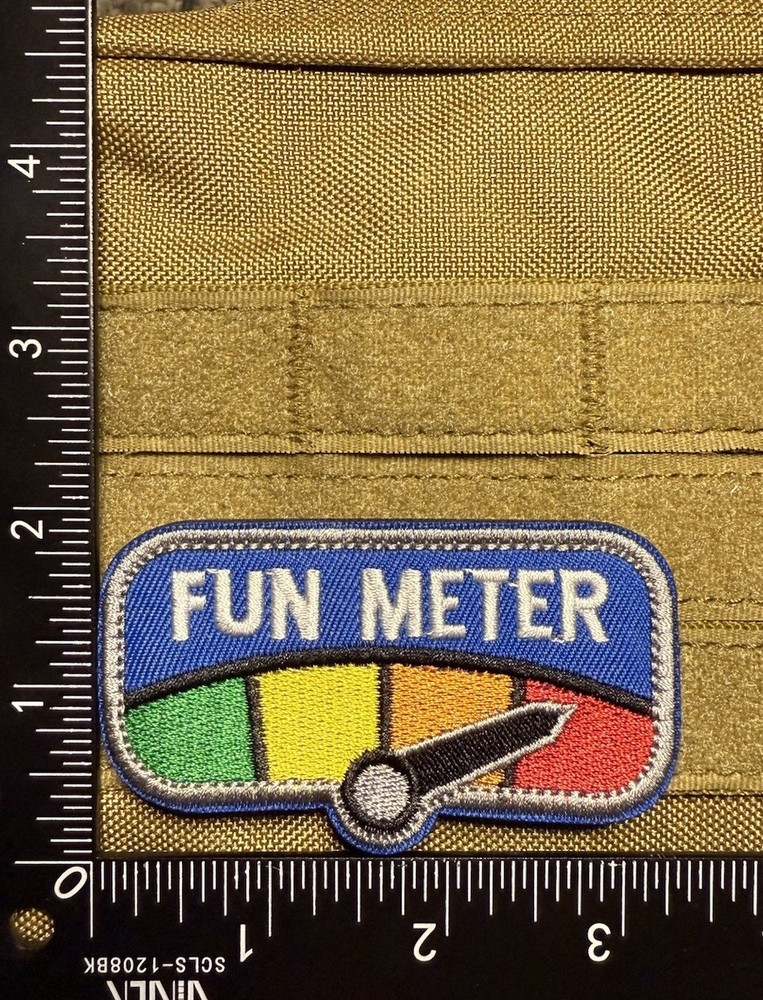 Fun Meter Funny Tactical Morale Patch Hook Loop 2.5" x 1.75" Color