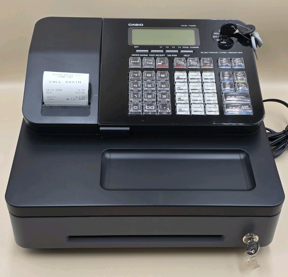 Casio PCR-T285 Electronic Cash Register w/Programming Keys