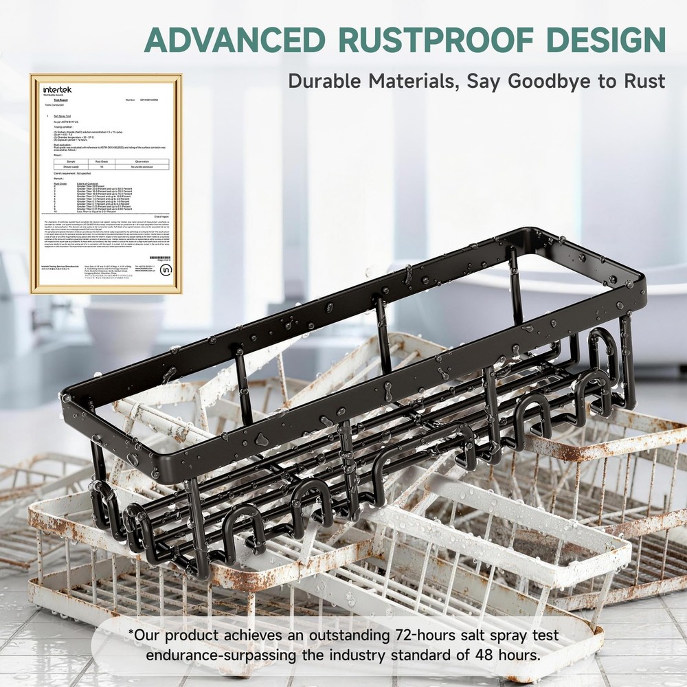 Shower Caddy 6-Pack, Advanced Rustproof Design, No Drilling Adhesive Shelves,...