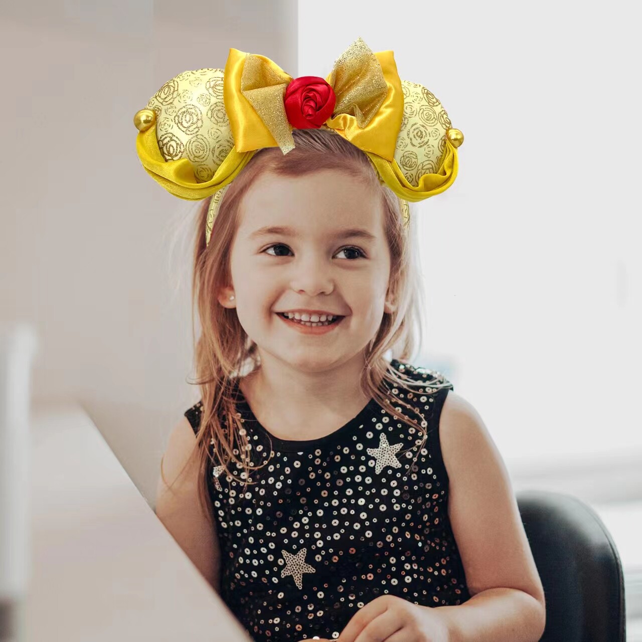 Disney Parks Ears Belle Minnie Mouse Ears Mickey Bow Beauty & the Beast Headband