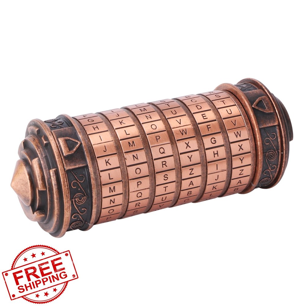 Cryptex Da Vinci Code Money Puzzle Box Copper Hidden Compartment