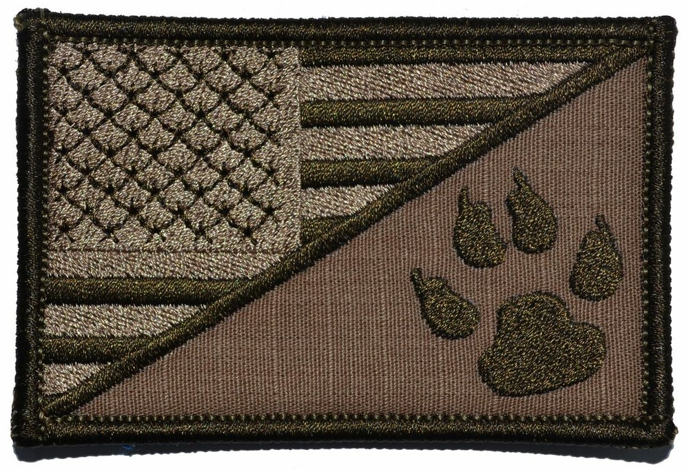 K9 Tracker Paw USA Flag - 2.25x3.5 Patch