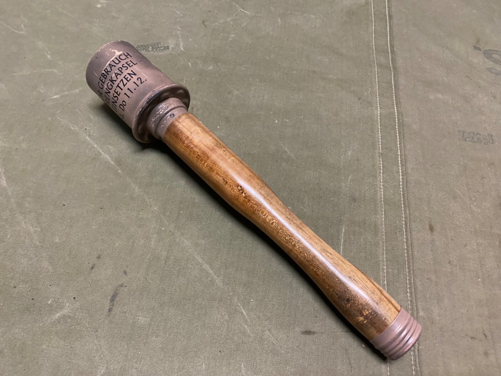 WWII GERMAN M24 REPLICA TOY POTATO MASHER STICK-DAK AFRIKA KORP, TROPICAL, TAN