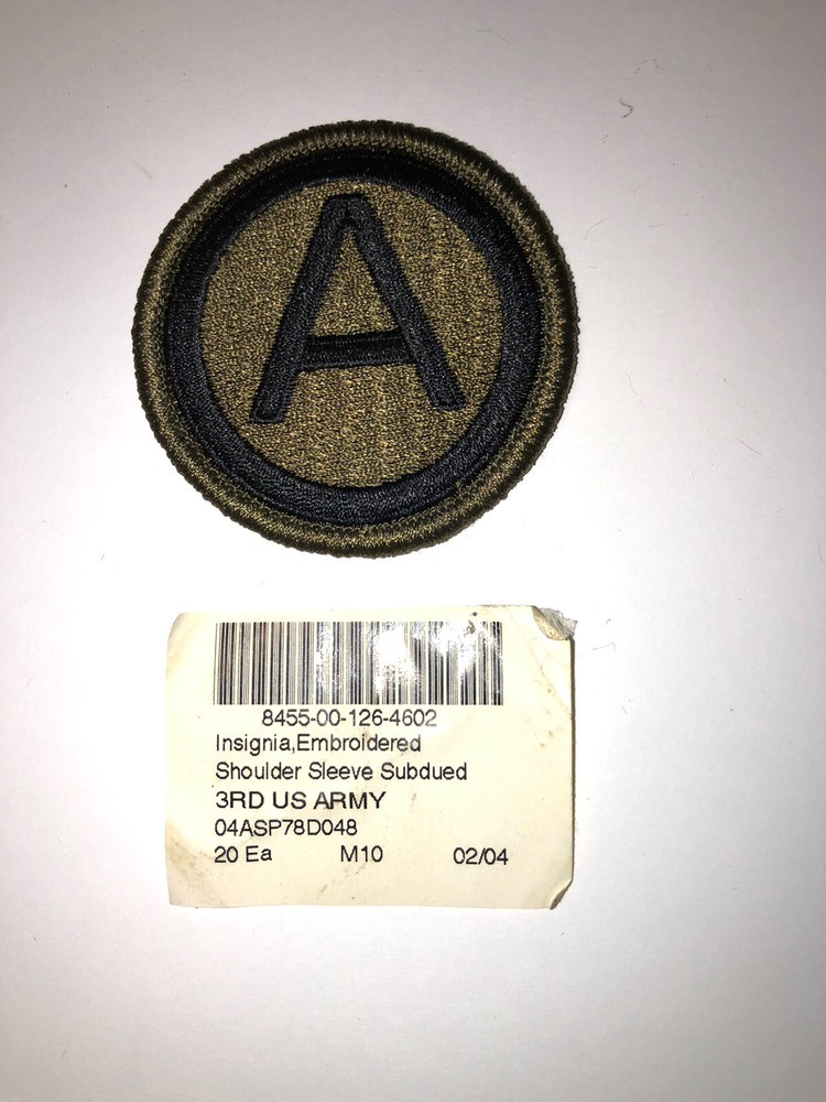 3rd U.S. Army Subdued Shoulder Patch Insignia