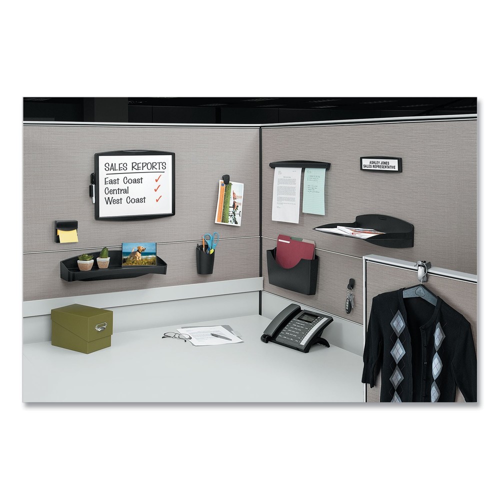 Fellowes® Plastic Partition Additions Nameplate, 9 x 2 1/2, Graphite