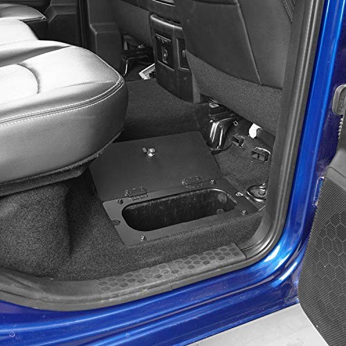 RAM Rear Seat Floor Storage Organizer Tray Lock Vault Box for 09-18 Dodge RAM