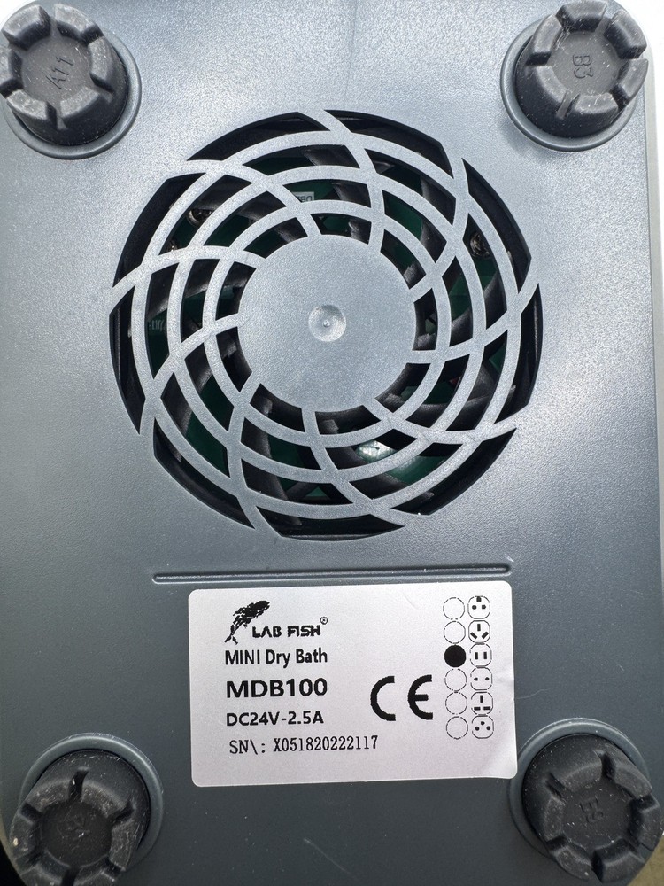 Lab fish Mini Dry Bath: Model MDB100; with power adapter