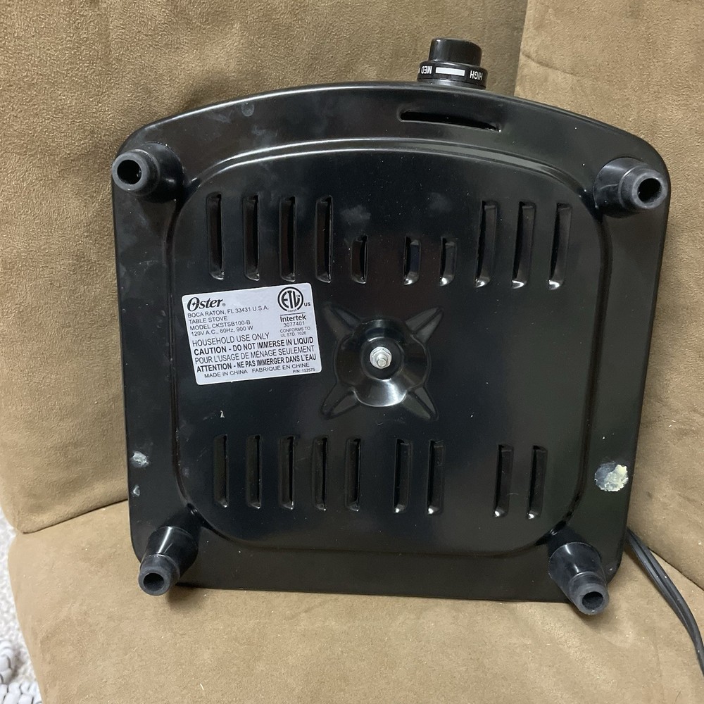 OSTER SOLID SINGLE BURNER 900W WITH ADJUSTABLE TEMPERATURE Hot Plate