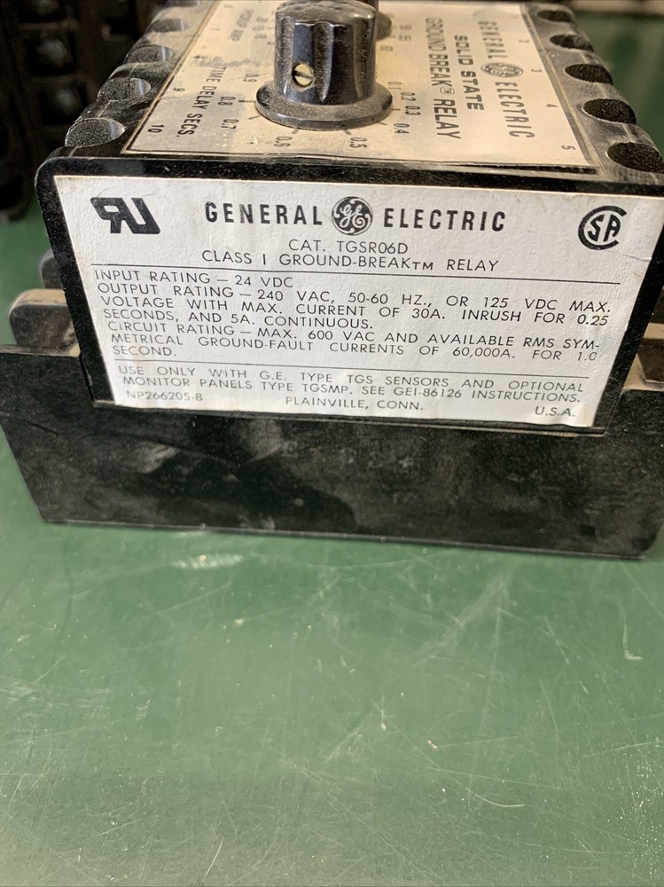 GE TGSR06D Solid State Ground Break Relay General Electric Input 24 VDC Out 240