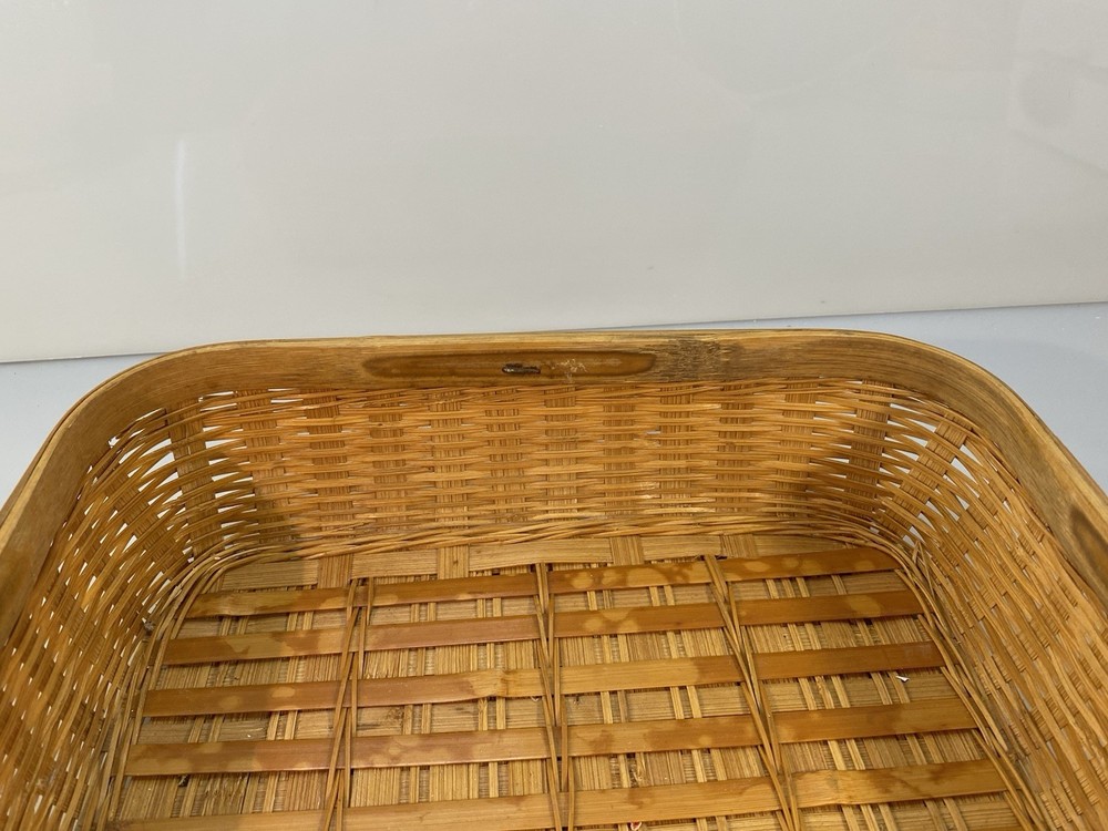 Rustic Farmhouse Rectangular Woven Bread/Serving Basket 14.75”x10.25”x2.5”