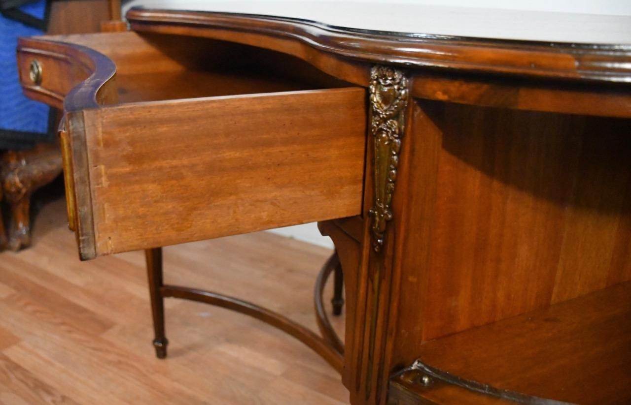 1920s SET of Antique French Satinwood Vanity Makeup table / Chair and Mirror