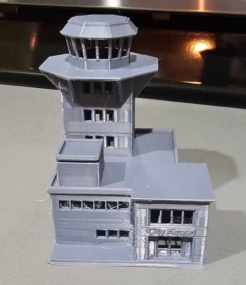 N-Scale AIRPORT WITH BASE 3D Model 1:160 Scale for Train Layout Compact Version