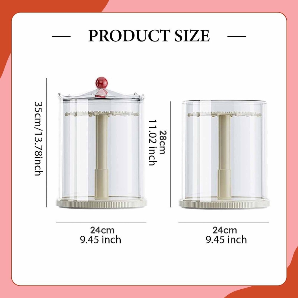 Rotating Clear Figure Display Case Storage Box Decorative Portable Showcase for