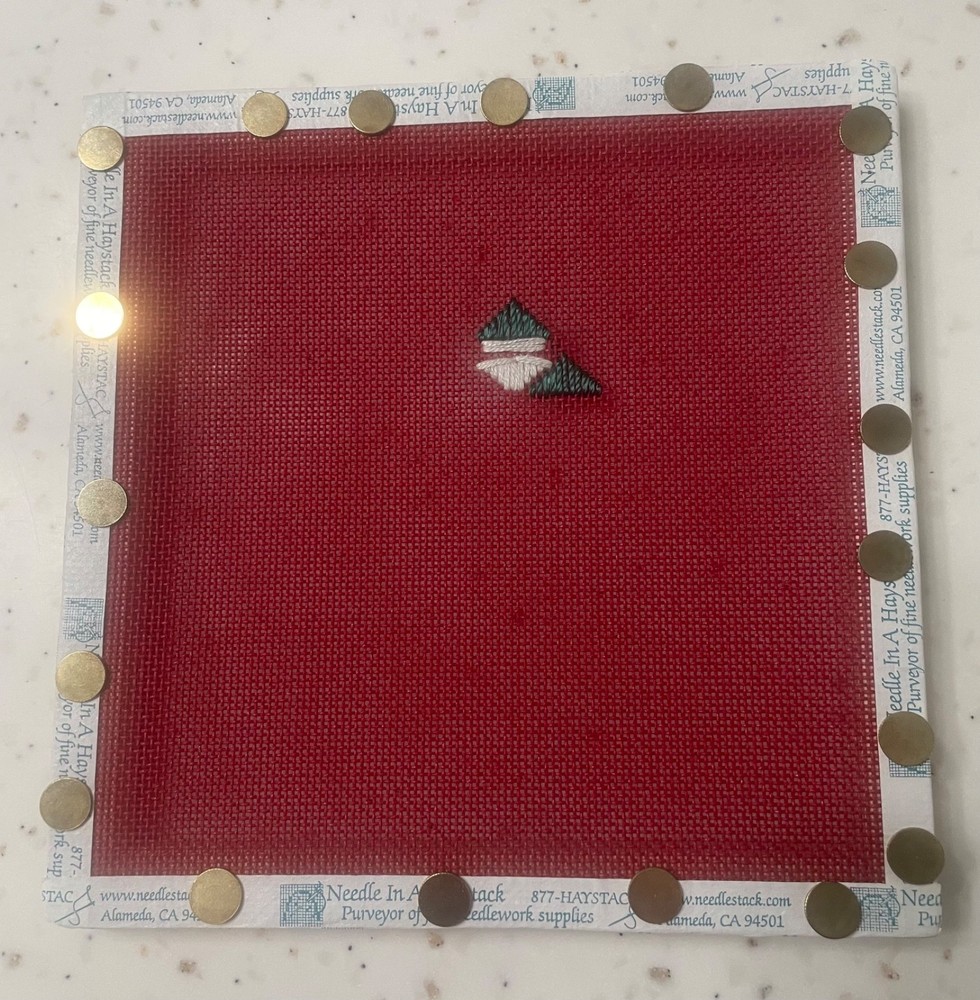 Santa's Christmas Tree Partially Stitched Canvas - Class Project