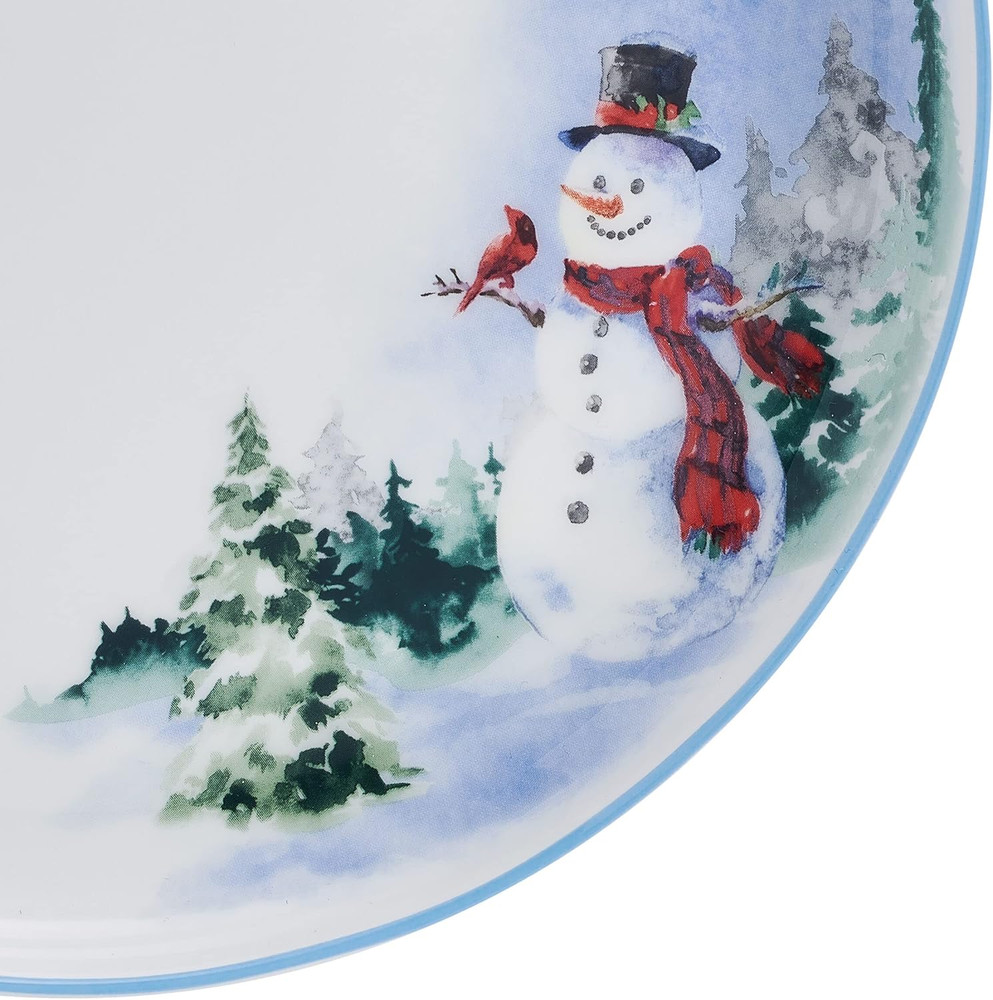 Snowman Forest Chip Resistant 12 Piece Dinnerware Set, Service for 4