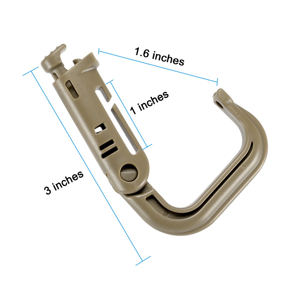 Multipurpose 10 Pcs Grimloc D-Ring Locking Molle Gears Accessory with Zipper Bag