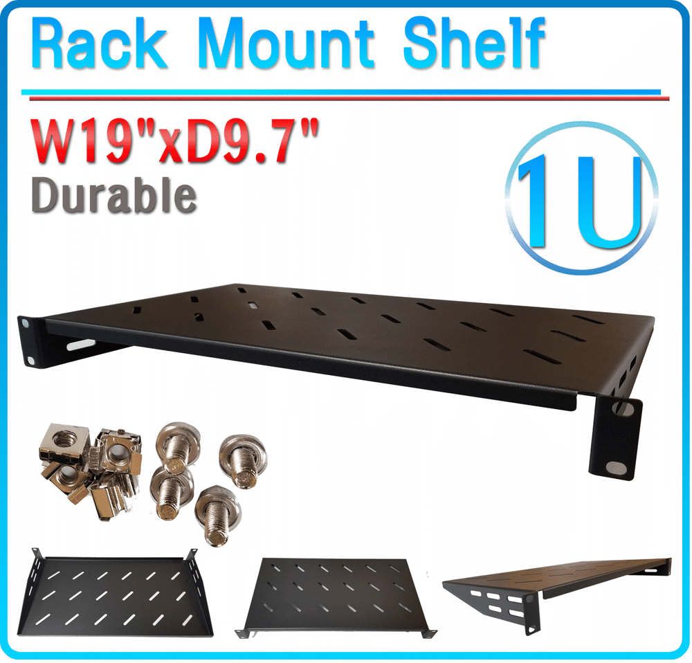 LEXAcctv Mount Rack Universal S-Shelf For Server Rack 1U 9.7" (250mm) Deep