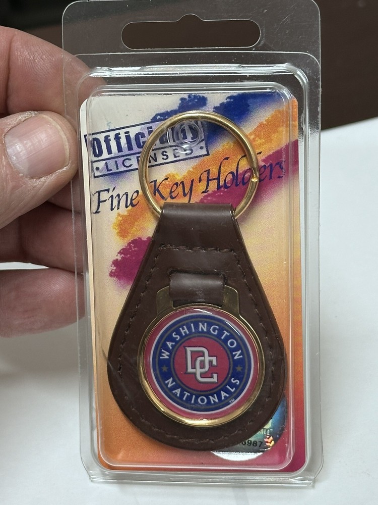 Washington Dc Nationals Keychain Leather Baseball