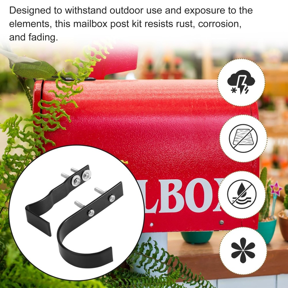 Mailbox Latch and Handle Kit, Metal Secure Replacement Set for black, silver