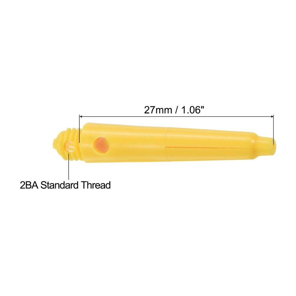 27mm Dart Shafts, Medium 2BA Thread Plastic Dart Stems - 9 Pack (Yellow)